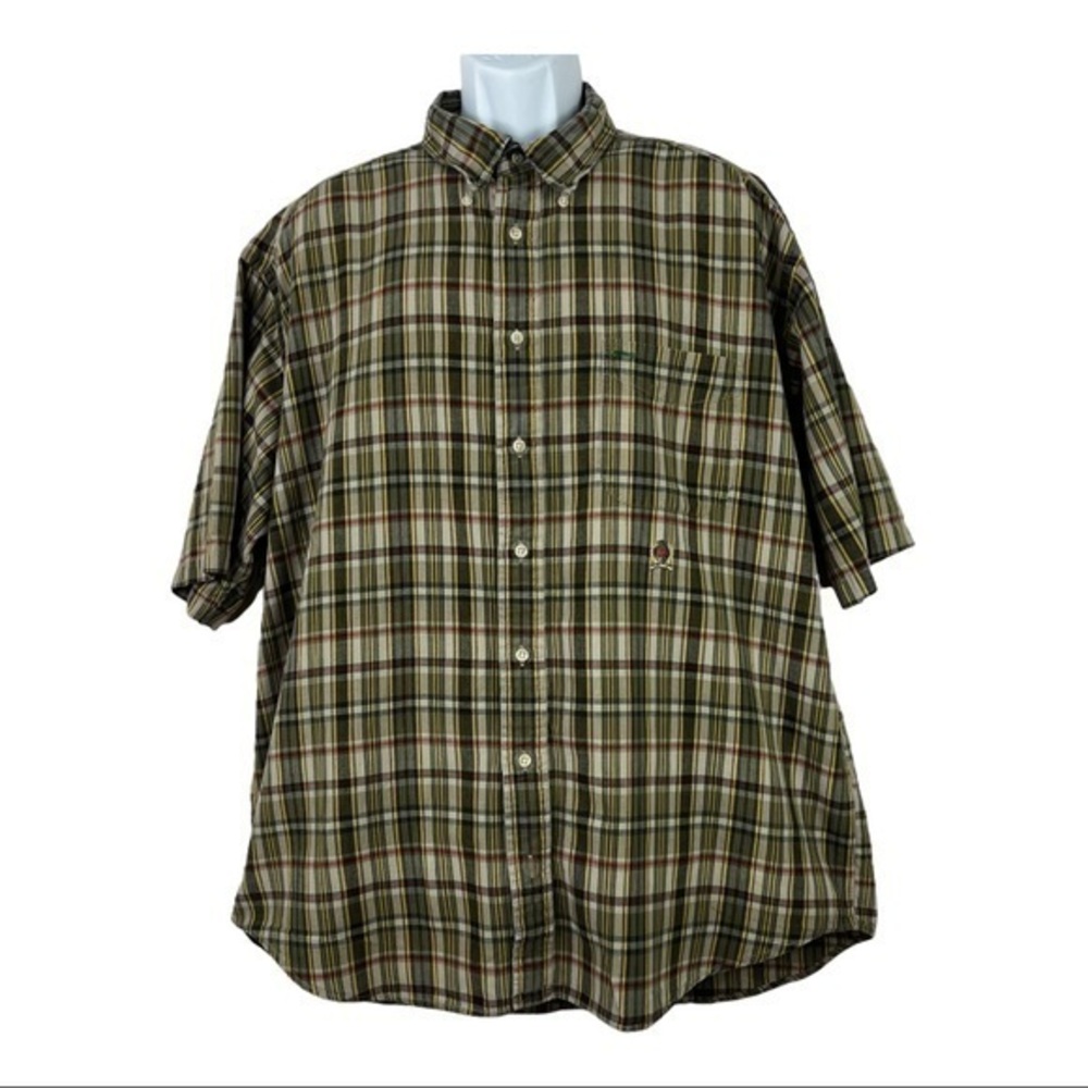 Tommy Hilfiger Men Casual Shirt Buttons Down Green Sz XXL